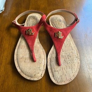 Ralph Lauren Red Sandals Ellington